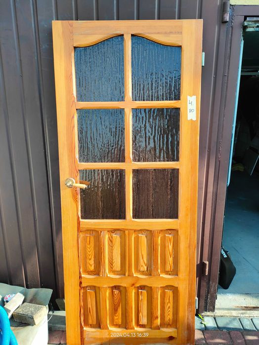 Drzwi drewniane 80 Prawe okienko