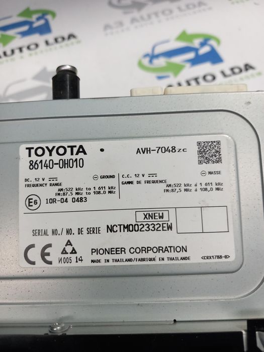 Sistema áudio autoradio Toyota Aygo
