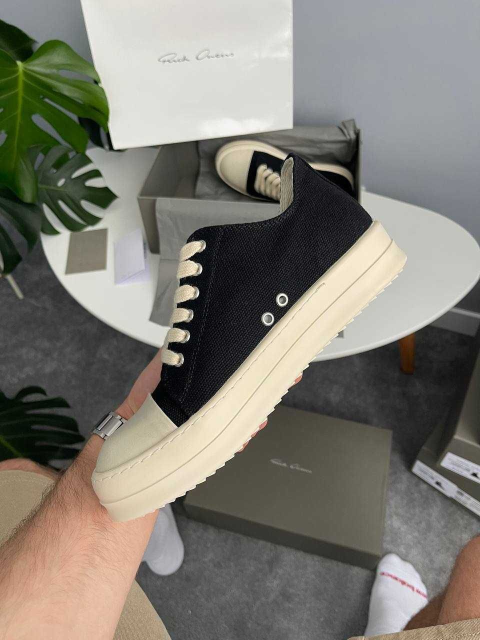Кеди,кросівки Rick Owens DRKSHDW Ramones Low Black Milk