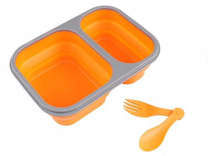 Pojemnik na żywność lunchbox pudełko zamykane silikonowe składane