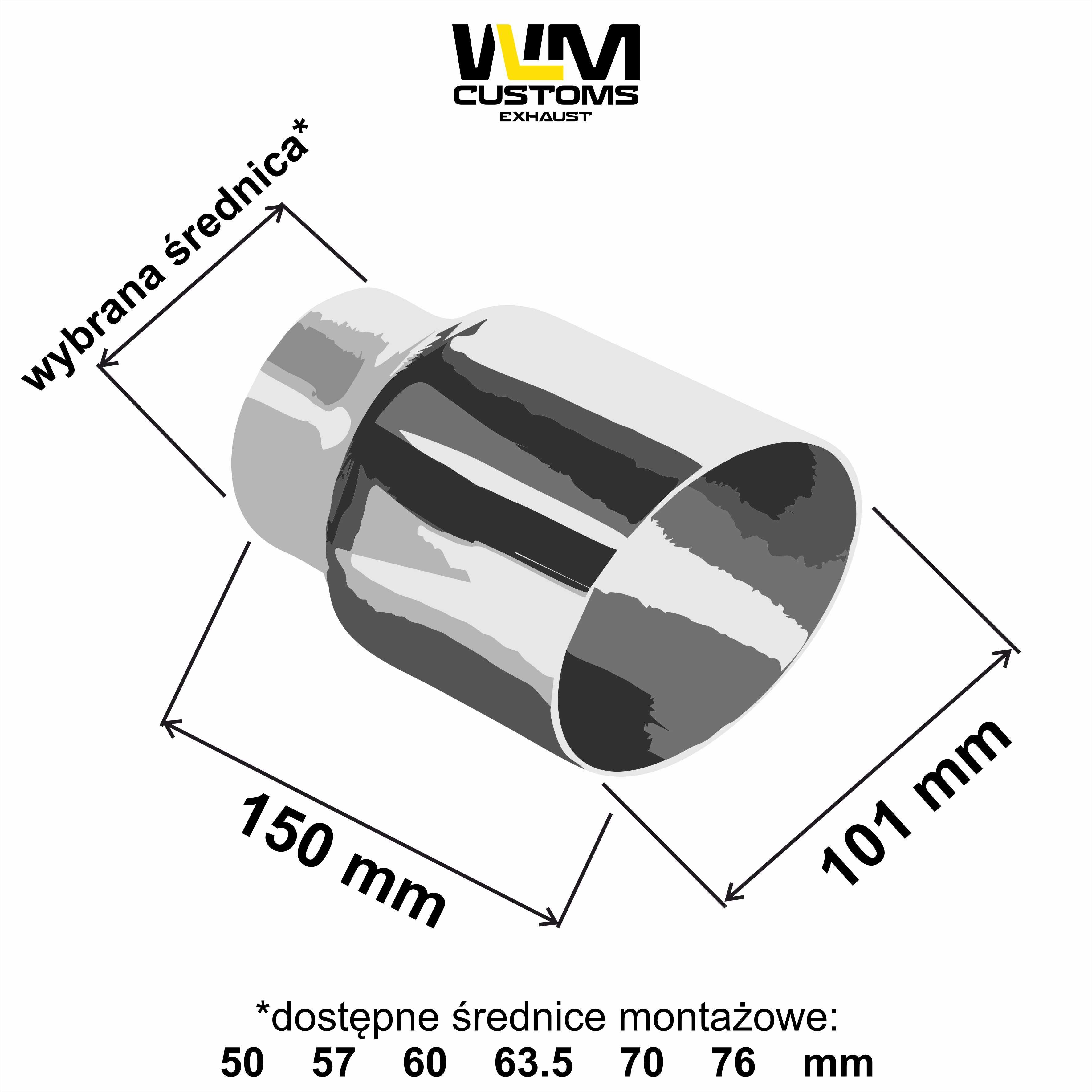 Końcówka wydechu WLM Customs 101mm Czarna Prosta