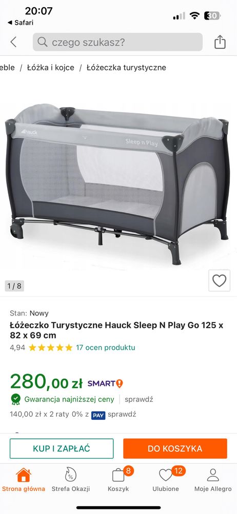 Łóżeczko Turystyczne Hauck Sleep N Play Go 125 x 82 x 69 cm