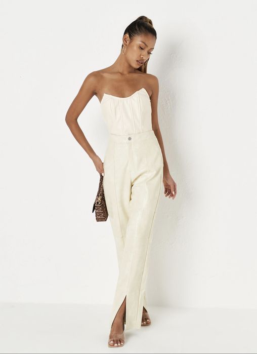 Шкіряні молочні брюки