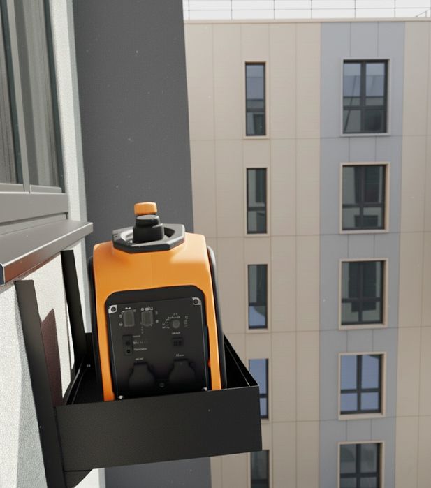 Крепление для бензогенератора на стену. Решетка для генератора, подвес