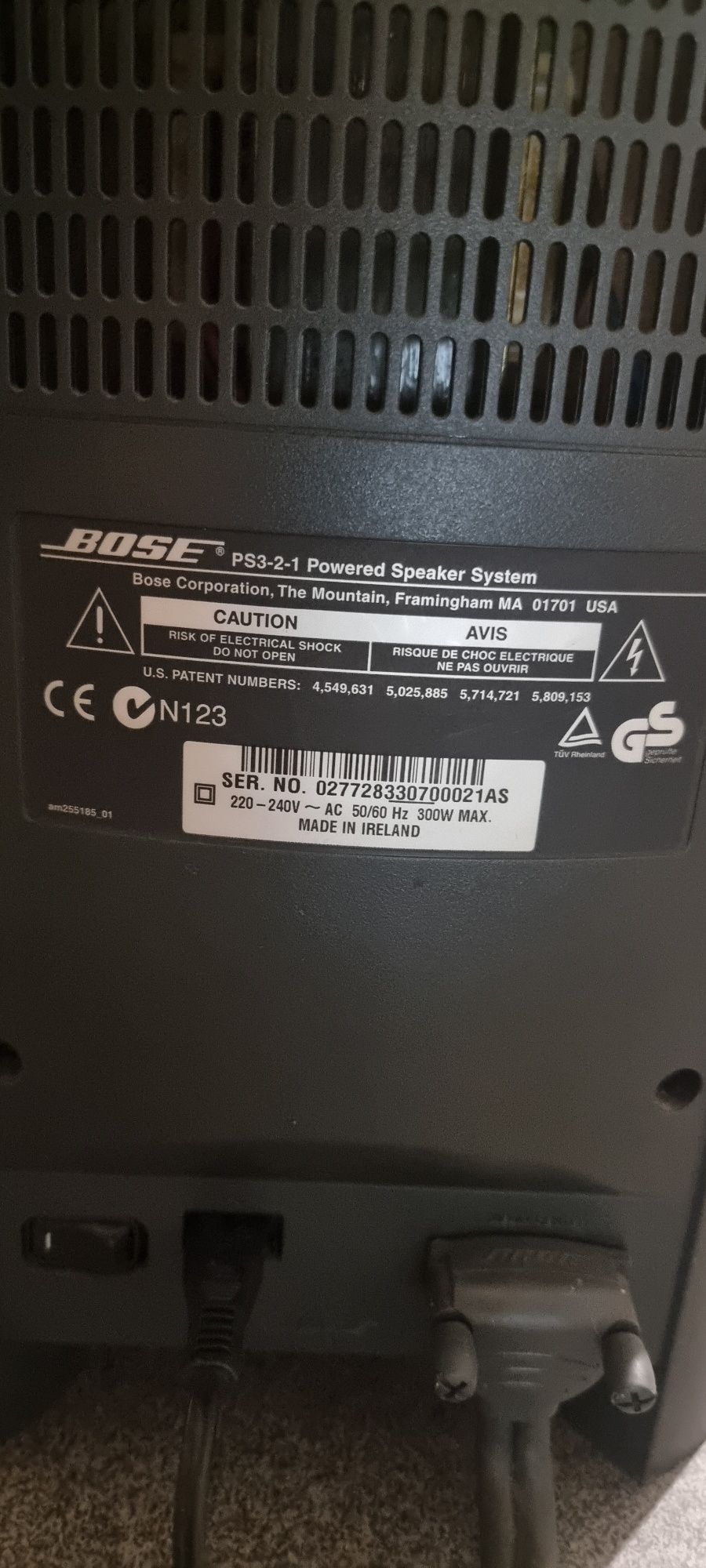 Sistema Som Bose PS 3-2-1
