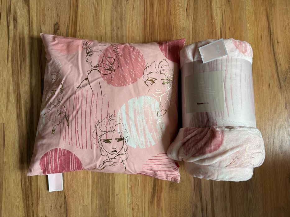 Home & You - poszewka na poduszkę, kocyk, torebka Elsa nowy komplet