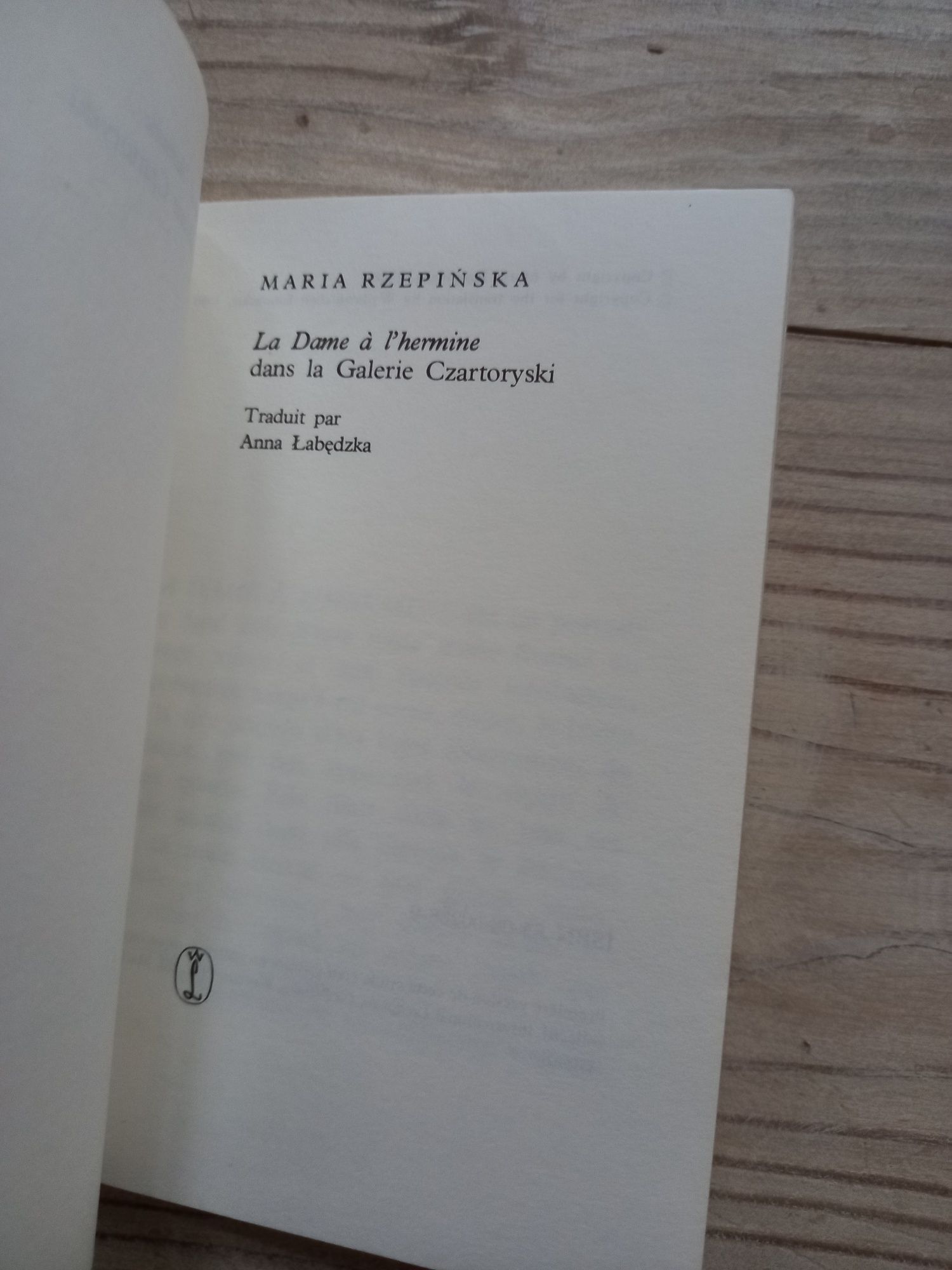 Książka po francusku 1978 Dama z łasiczką La Dame a l'hermine Rzepińsk