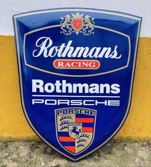 Placa esmaltada Porsche Rothams 68x55cm