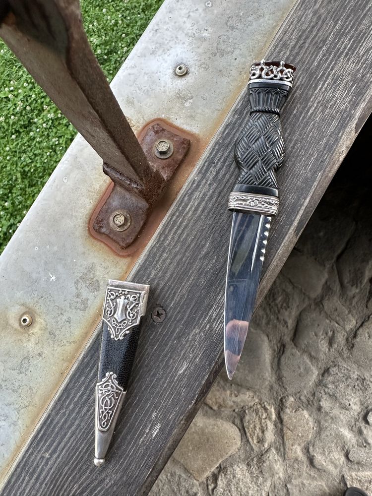 Nóż Szkocki Sgian Dubh - srebro sterling, Robert Allison, Glasgow 1908