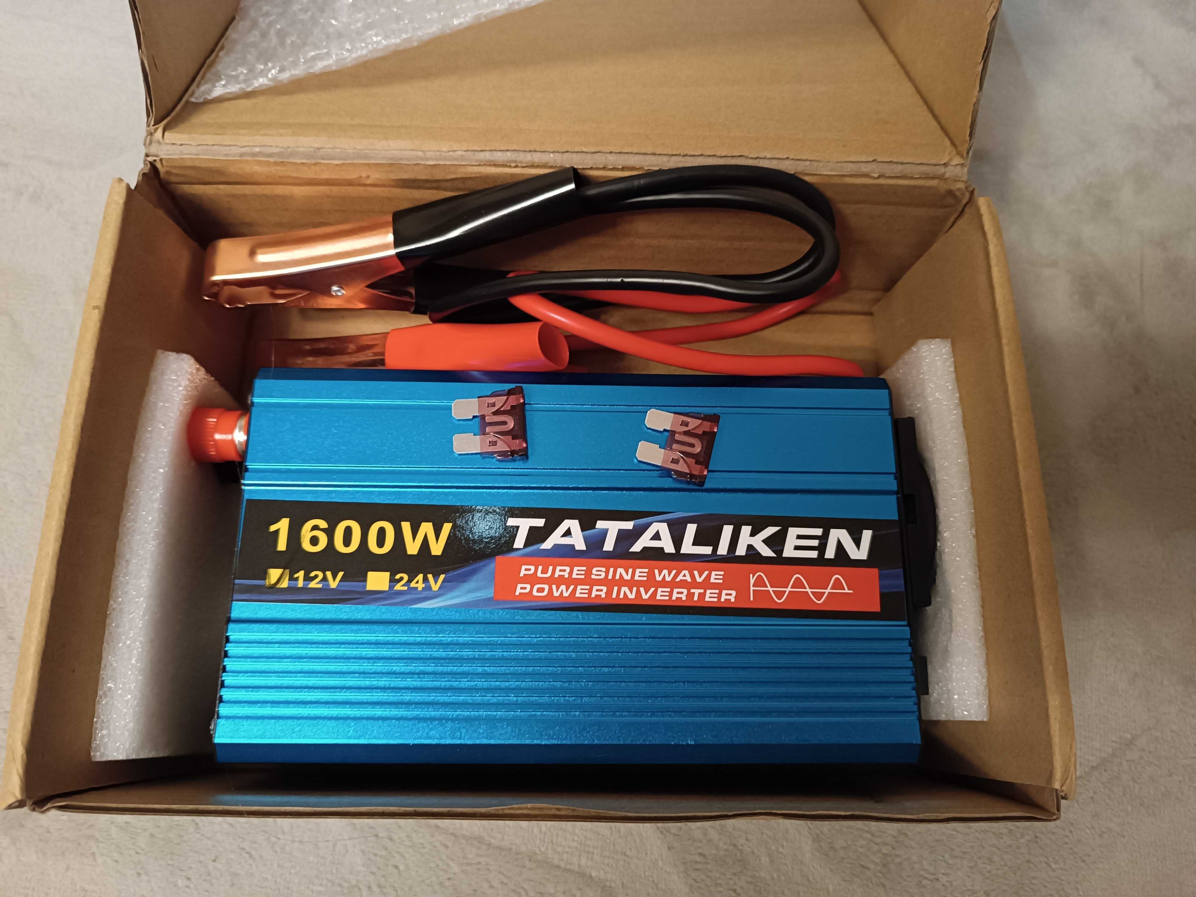 Інвертор TATALIKEN 12V 1600W (реальні 450W) чистий синус євро розетка