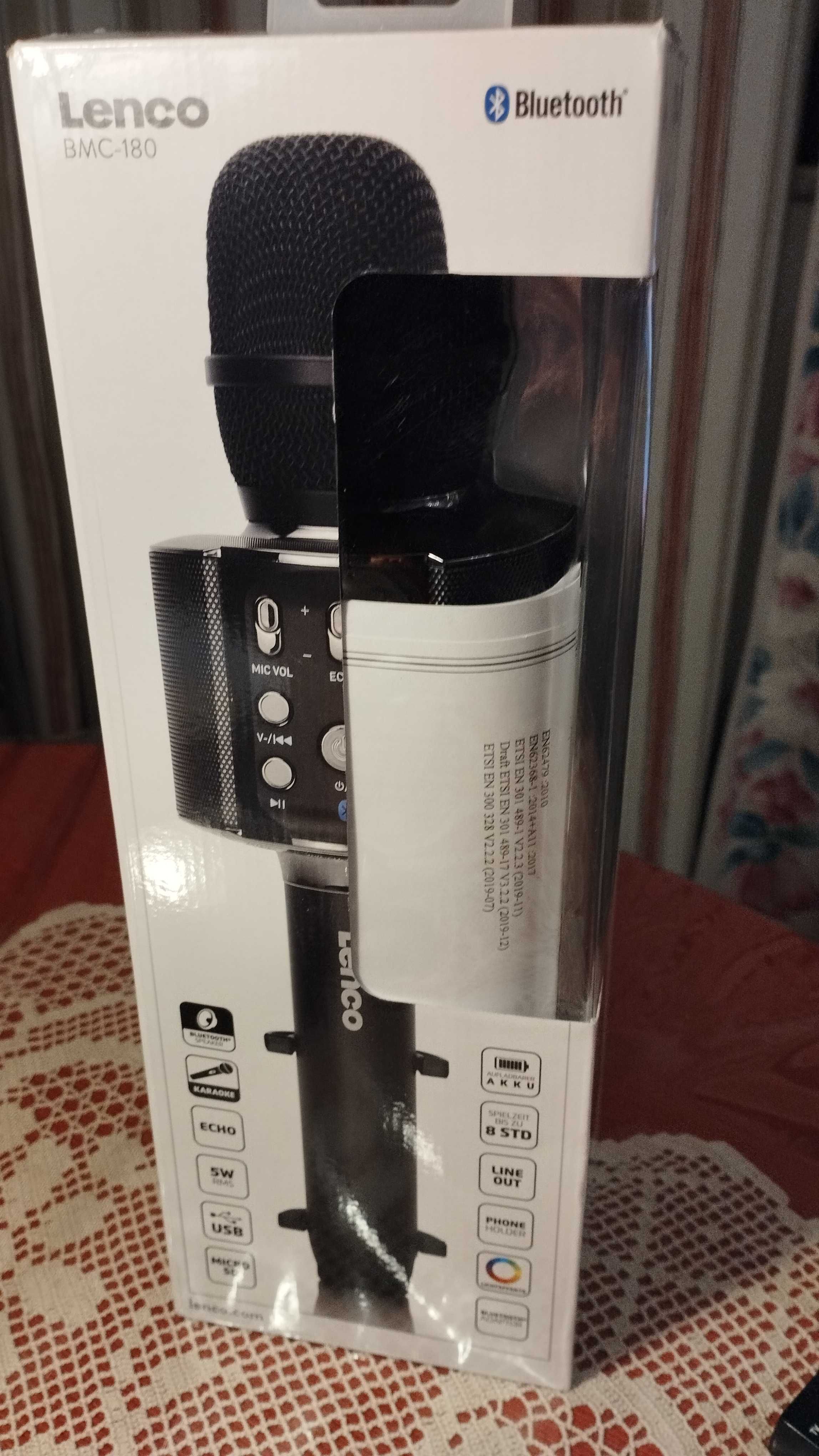 Microphone Bluetooth Karaoke com Altavoz e Luzes
