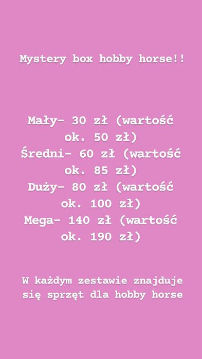 Mystery box hobby horse