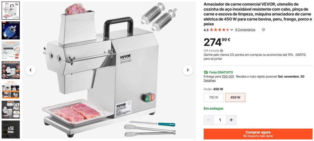 Amaciador de carne comercial
Commercial meat tenderizer