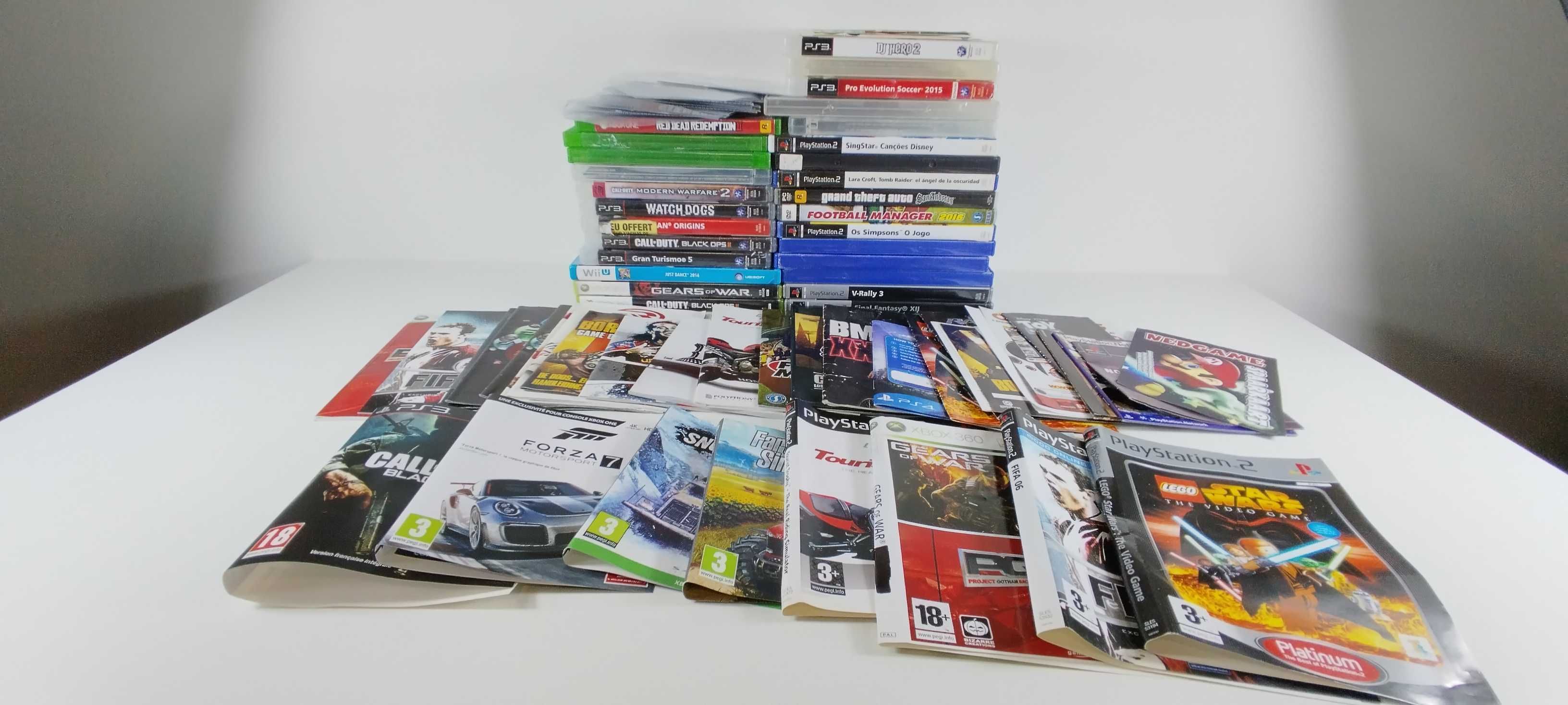 Lote de Jogos com e sem caixa, capas e manuais
