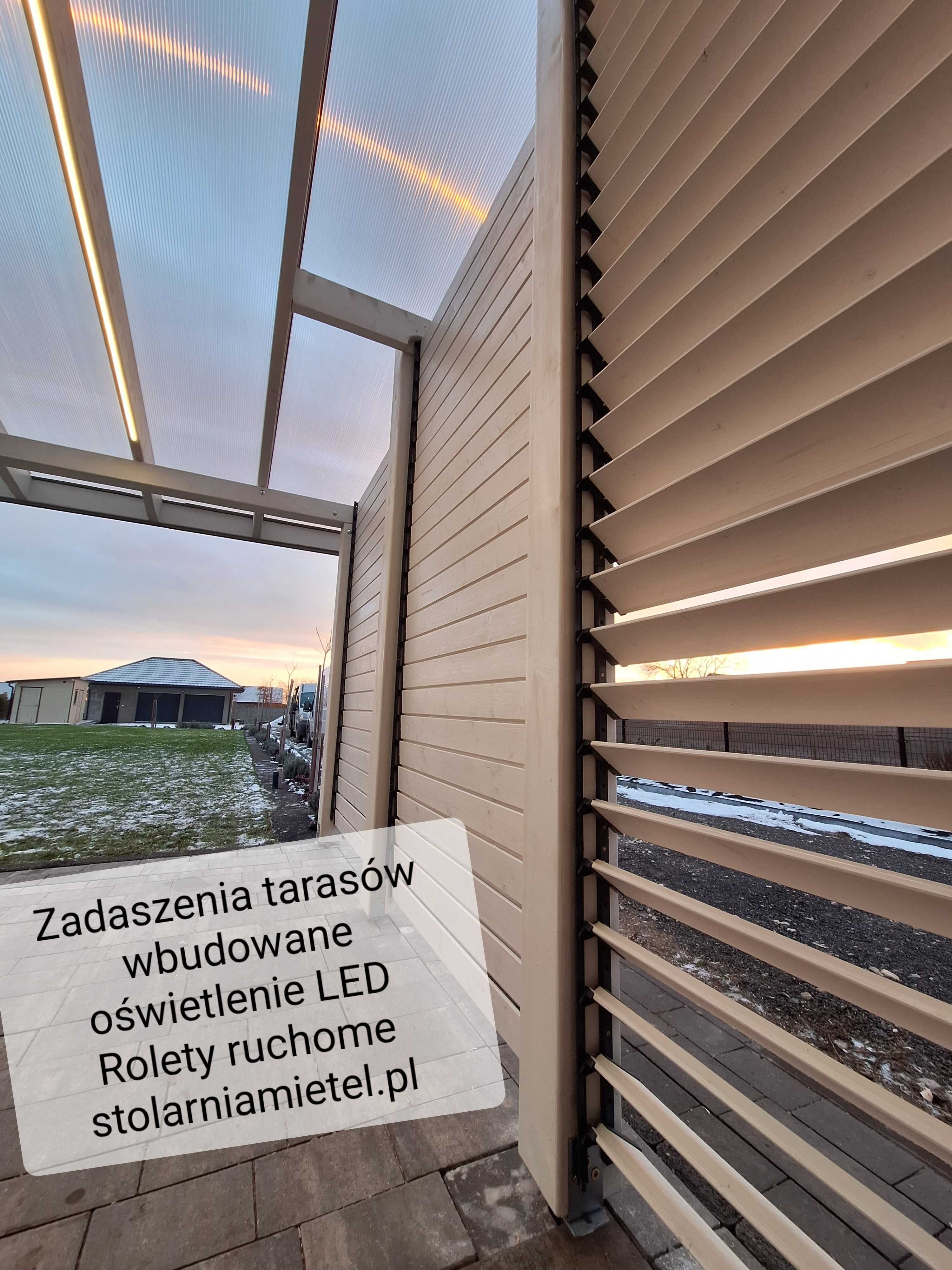 Rolety drewniane na taras altany balkon ruchome deski osłona tarasowa