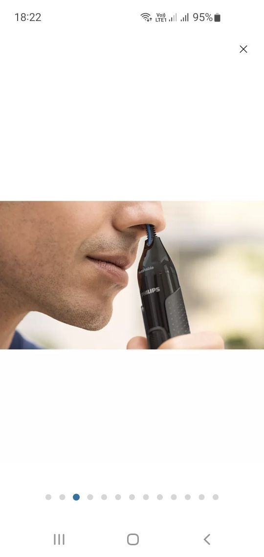 Тример для носа, вух та бров Philips серії 3000 + 2 насадкі
