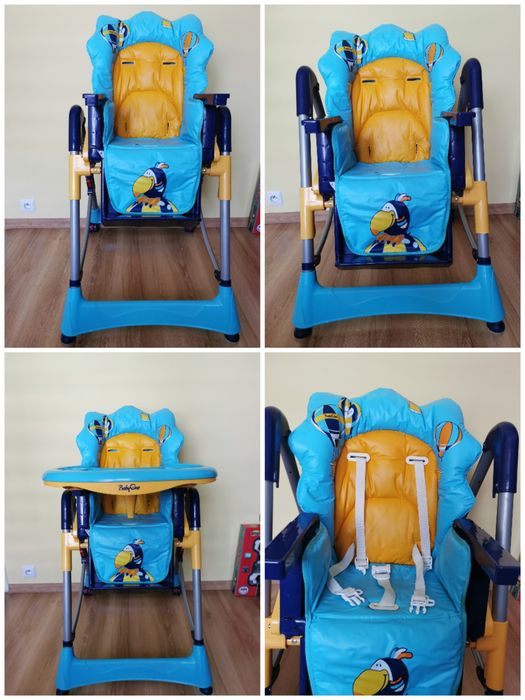 BabyOno krzesełko do karmienia REGULOWANE wysokość i pochyłość +2 stol