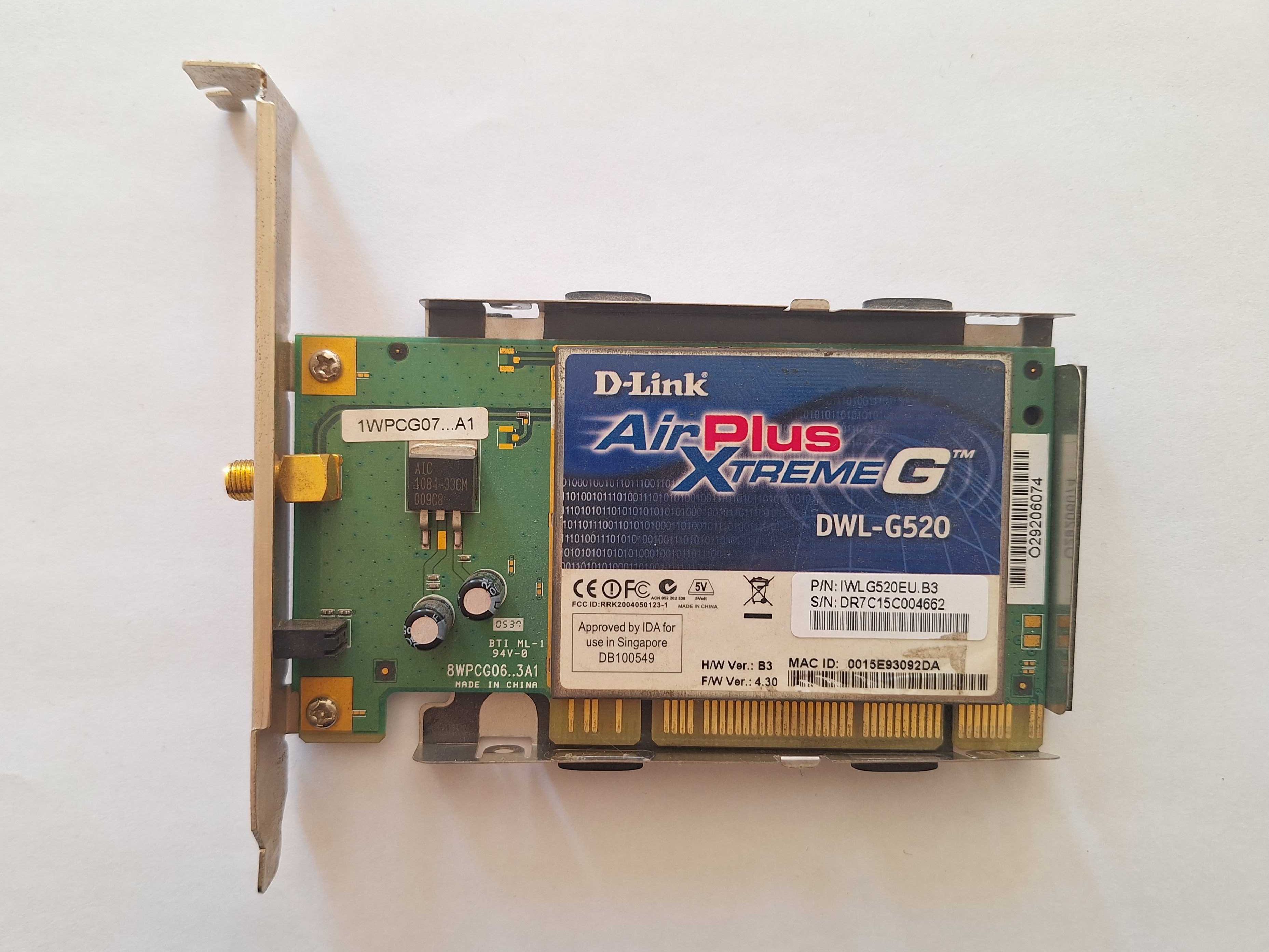 Бездротовий PCI адаптер D-link AirPlus XtremeG DWL-G520