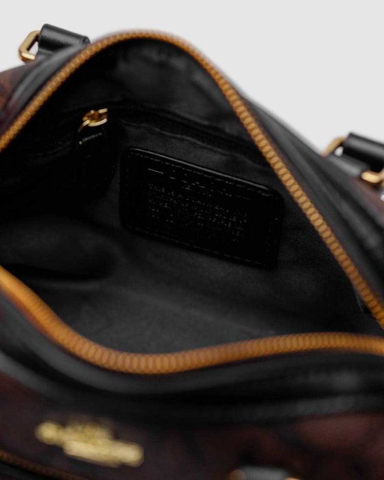 Coach Rowan Satchel Zip In Signature Canvas Brown