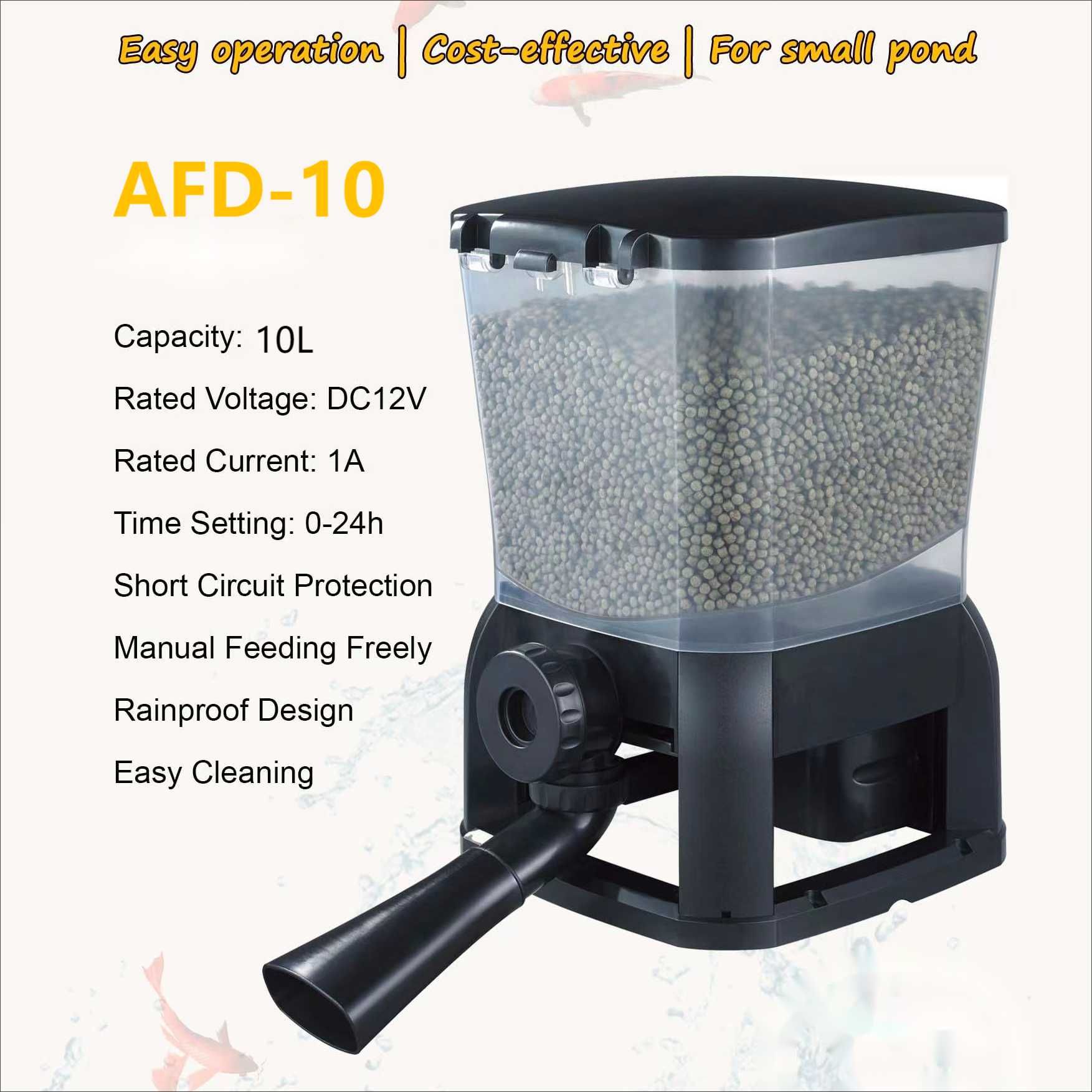 Кормушка Прудов, Аквариумов Jebao Fish Feeder AFD-10