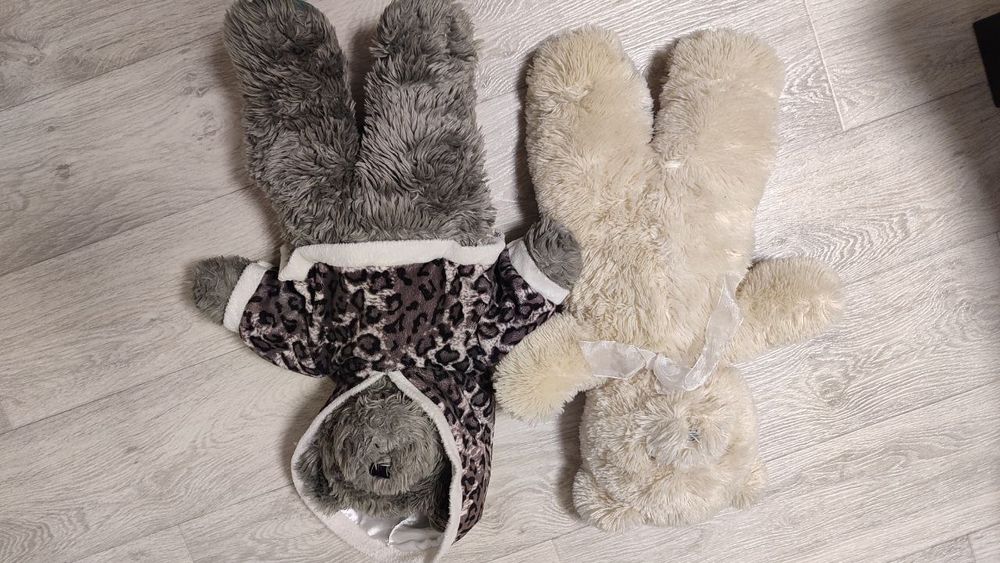 Ведмідь плюшевий, білий сірий