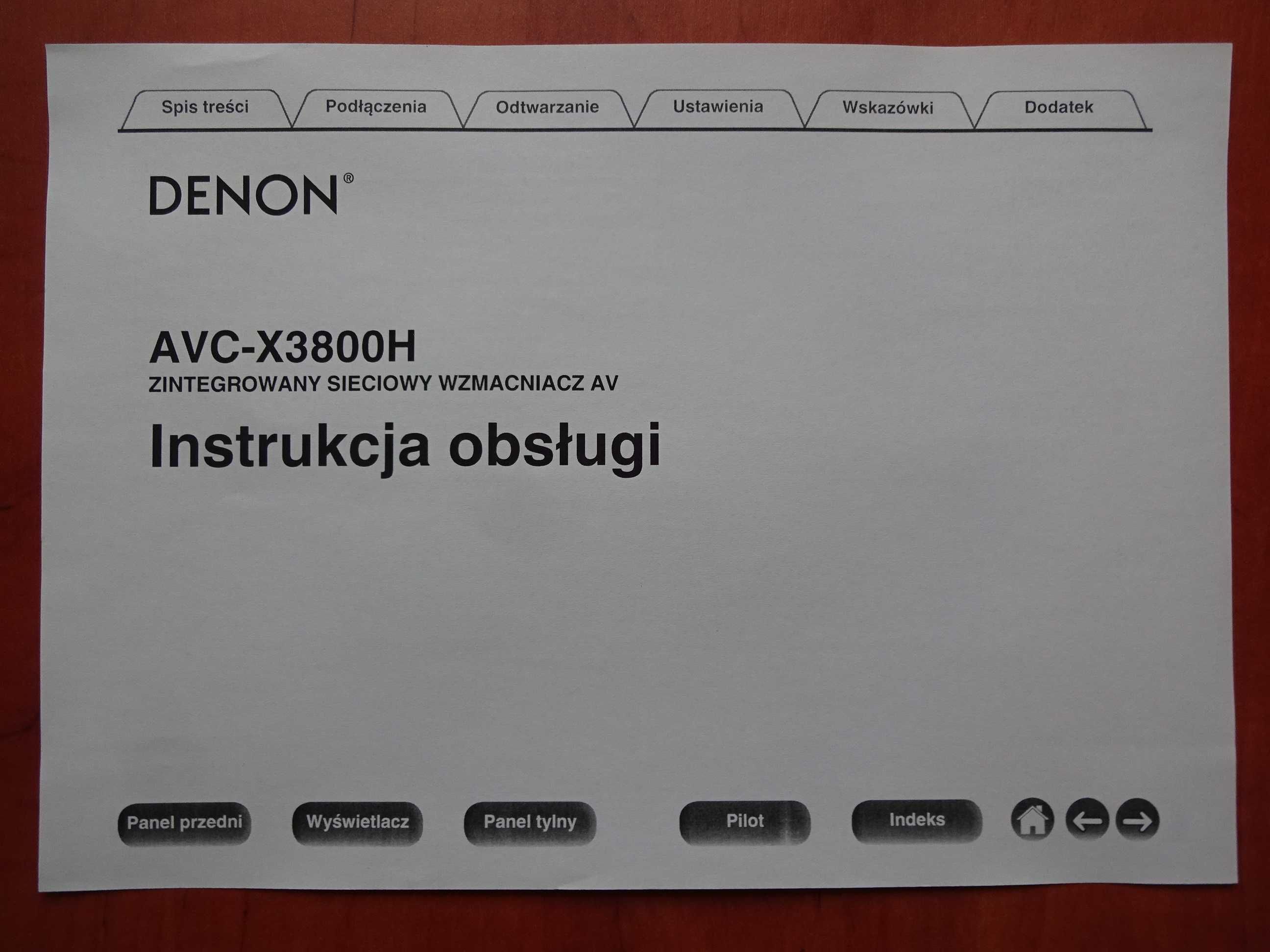 Instrukcja obsługi - Denon AVC-X3800H