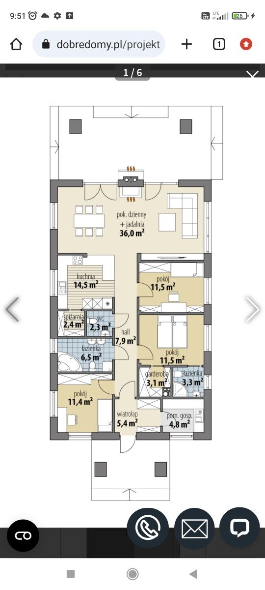 Dom parterowy 120m²  stan surowy działka 11ar