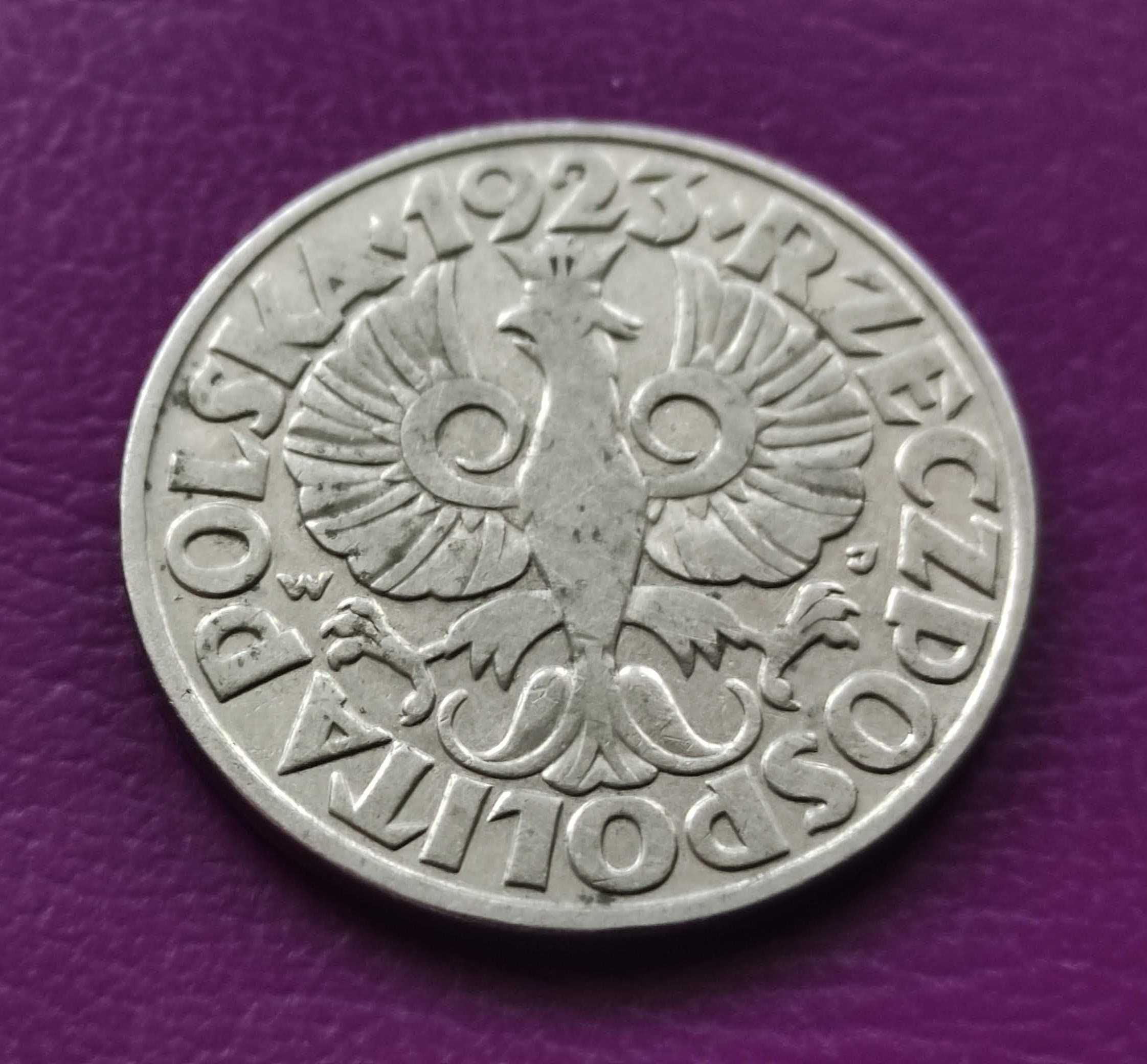 Moneta przedwojenna ''Sanacja'' II RP - 50 groszy 1923 - Ładna !