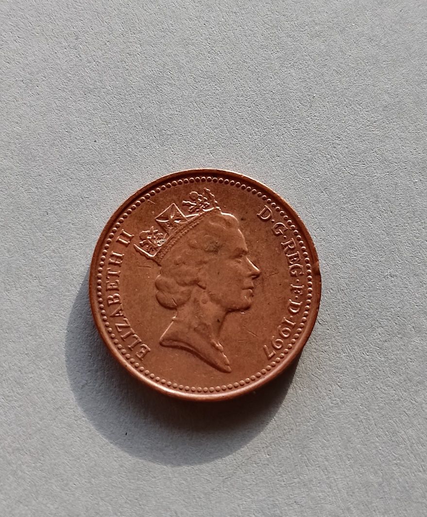 MONETA One Penny, 1 pens, Wielka Brytania, numizmatyka, kolekcjonerska
