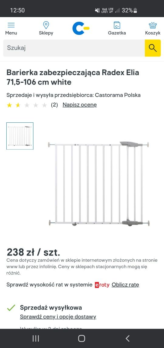 Barierka zabezpieczająca Radex Elia -m