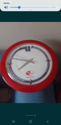 Zegar ścienny reklama vintage czerwony usa kolekcja plastik home gadże