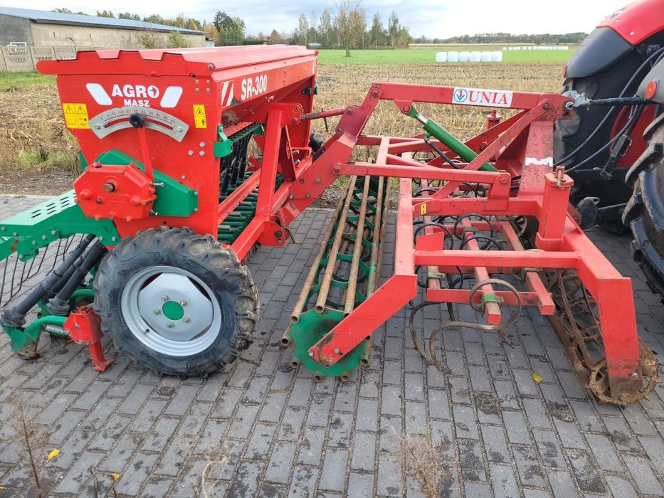 Zestaw uprawowo-siewny AGRO-MASZ 3m Siewnik SR300, agregat UNIA super