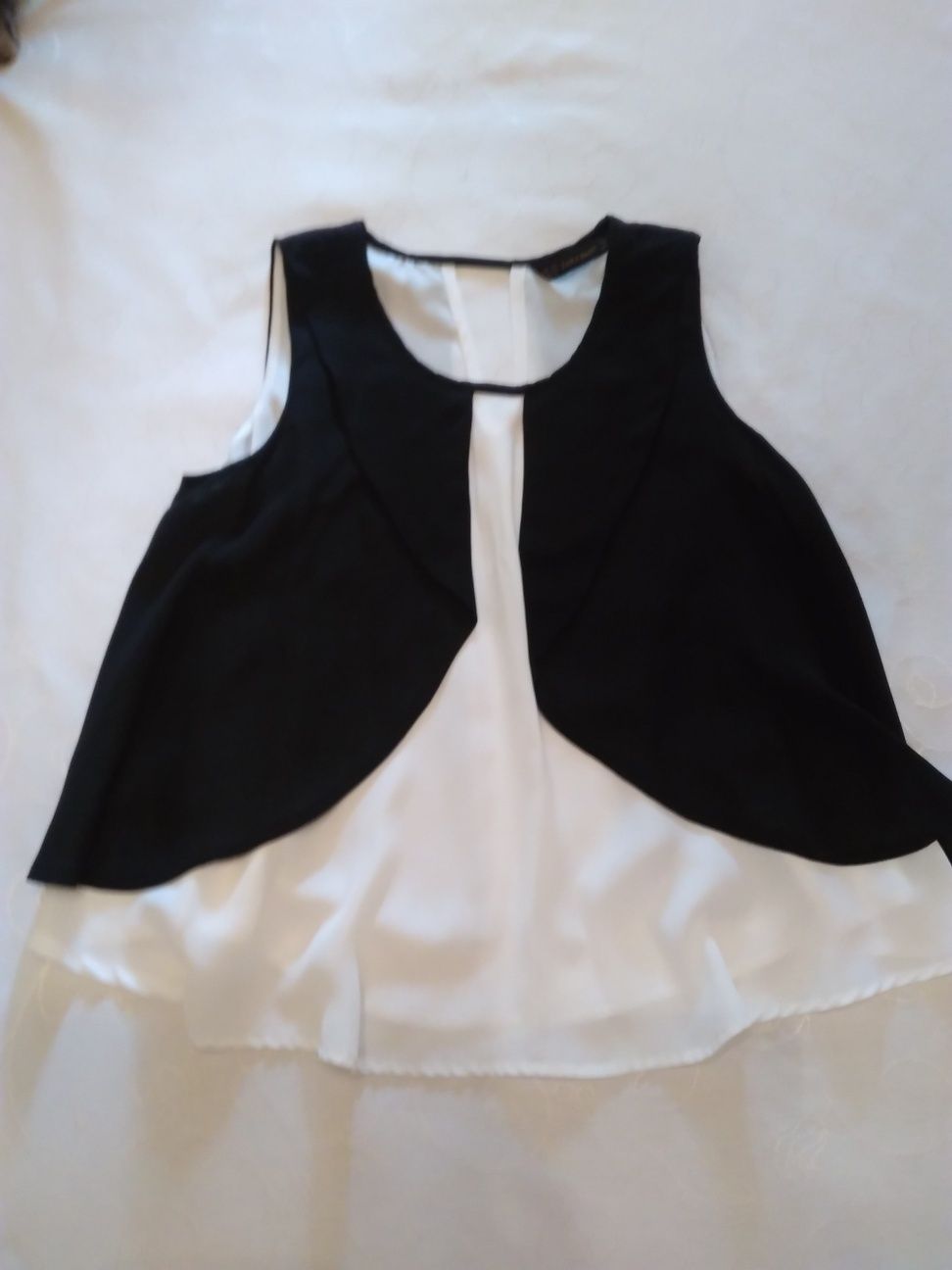 Blusa Top 2 tons Preto e Branco Zara Tamanho XS