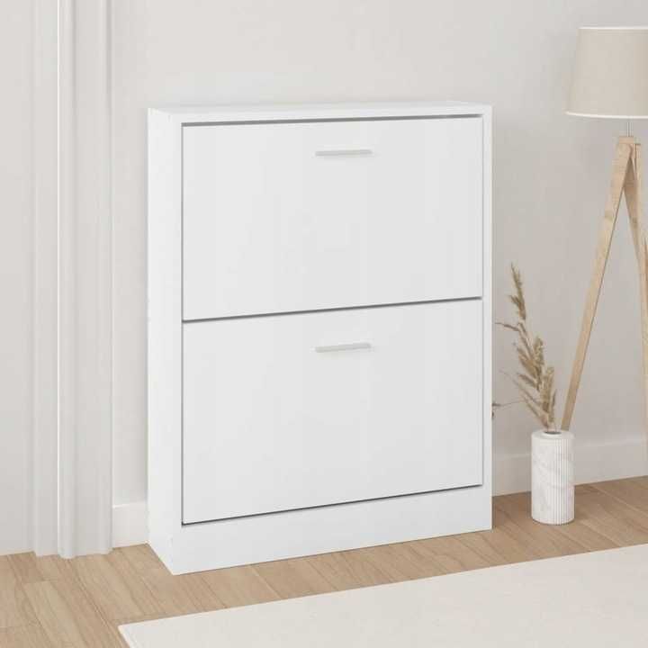 Szafka na buty vidaXL 59x17x81 cm biała