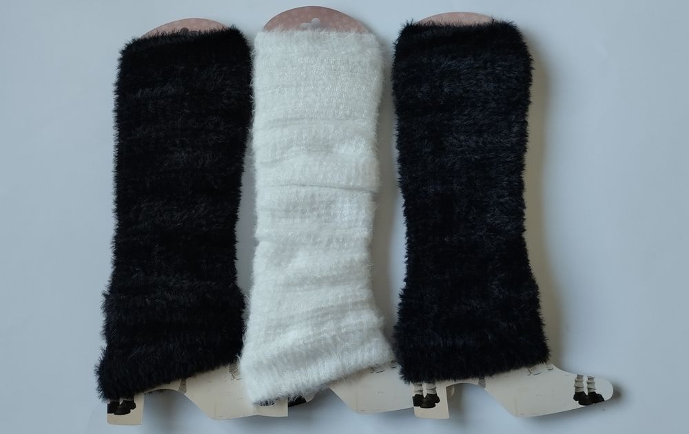 Гетри білі пухнасті жіночі теплі зимові