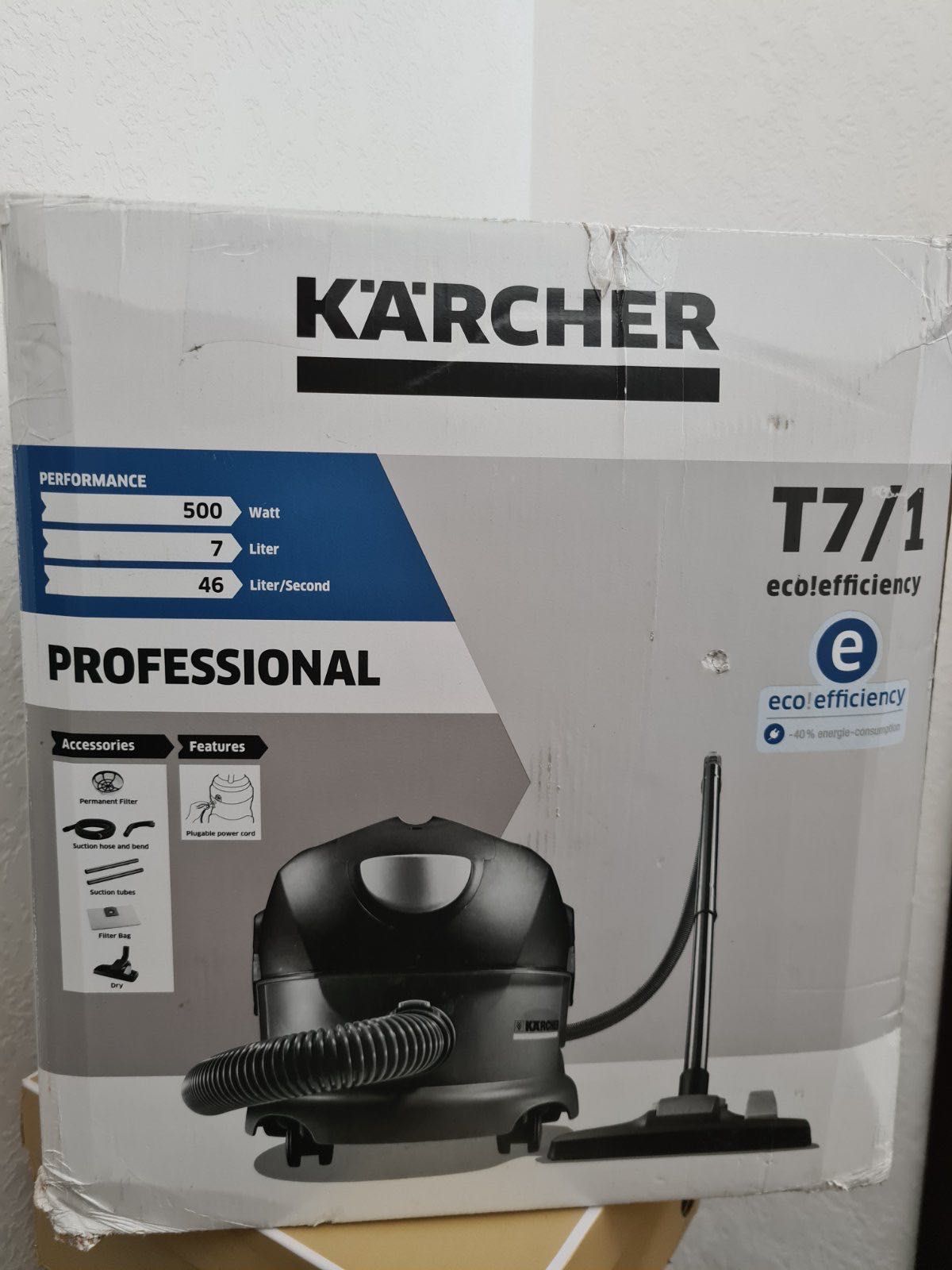 Профессиональный   пылесос KARCHER T 7/1 ECO!EFFICIENCY.   Б/у