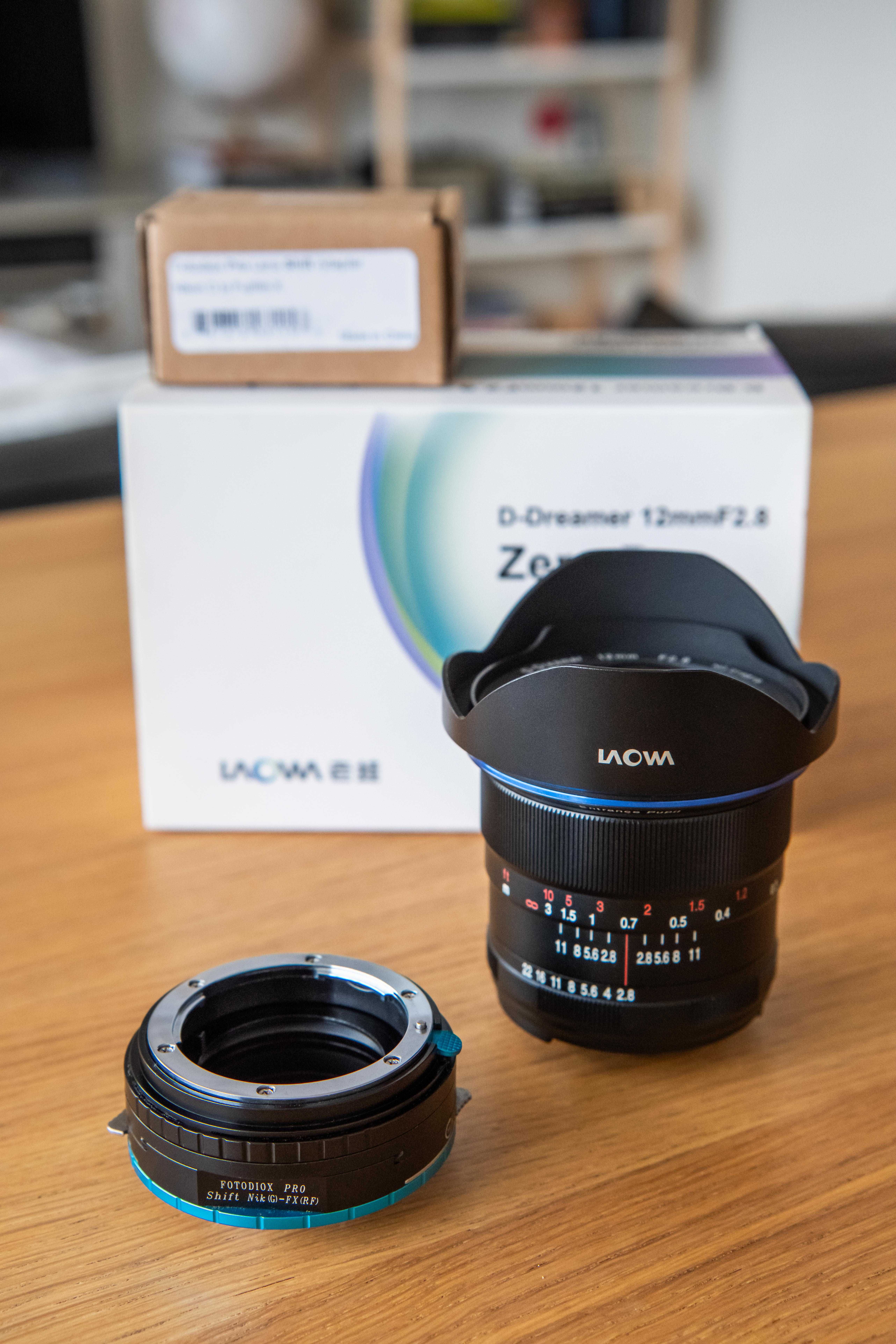 Objectiva Laowa 12mm f2.8 Zero- D + Conversor Shift Nikon F para Fuji