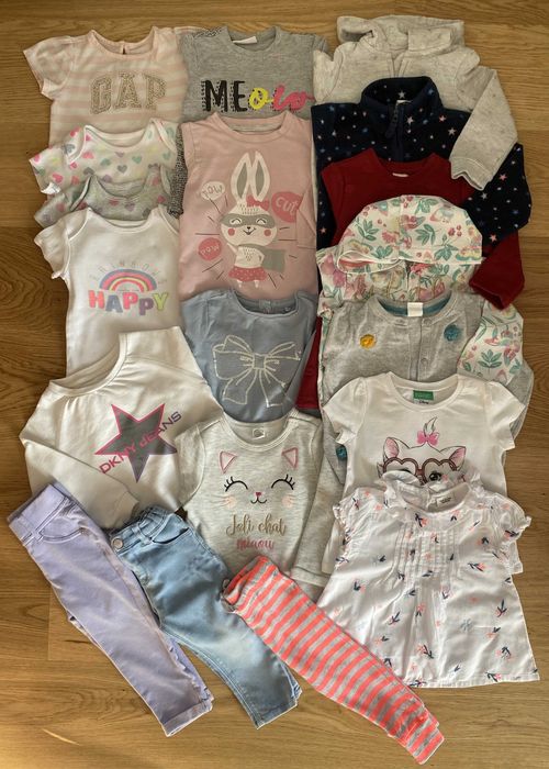 Baby GAP body DKNY bluza spodnie polar 80 cm 12-18m zestaw 19 szt