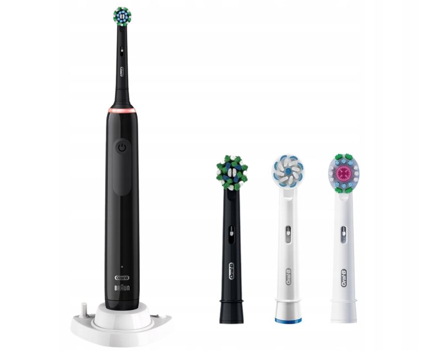 szczoteczka oral b pro series 3 3000 black plus edition + końcówki