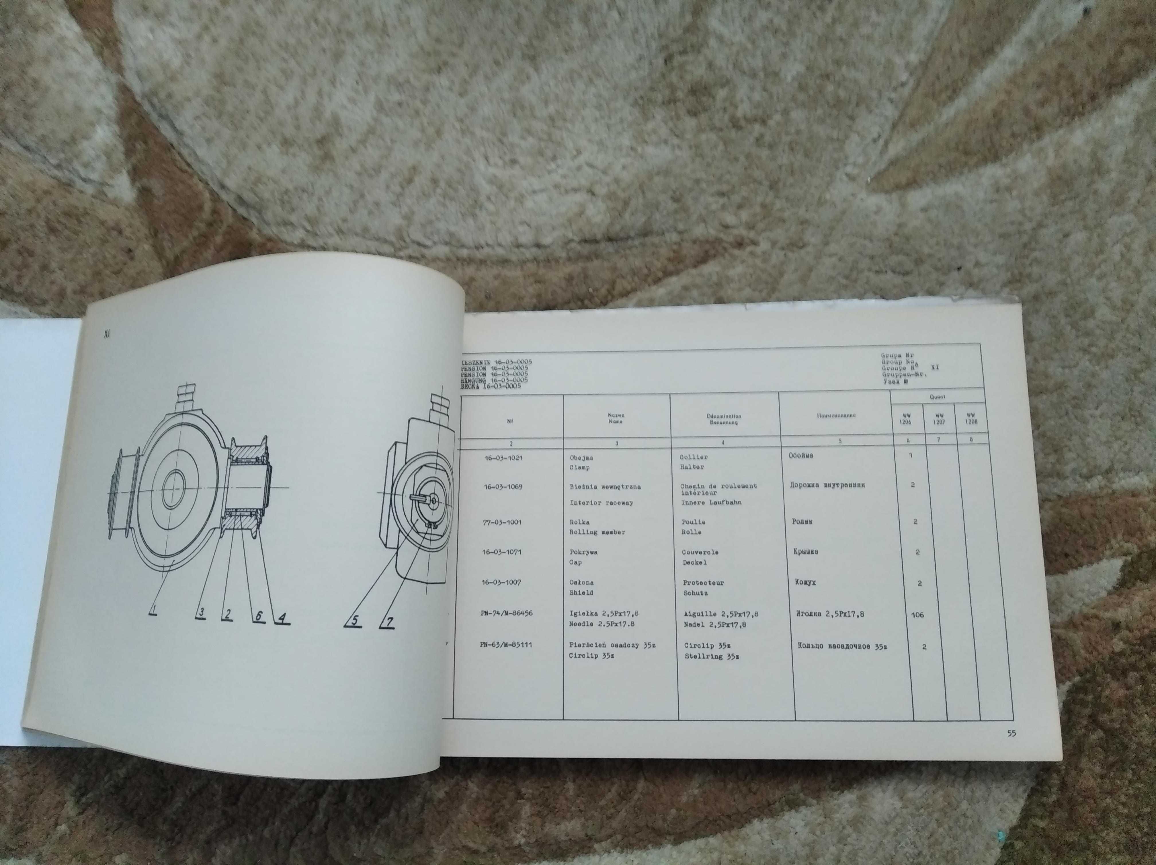 Katalog części wózek widłowy WW-1206 WW-1207 WW-1208