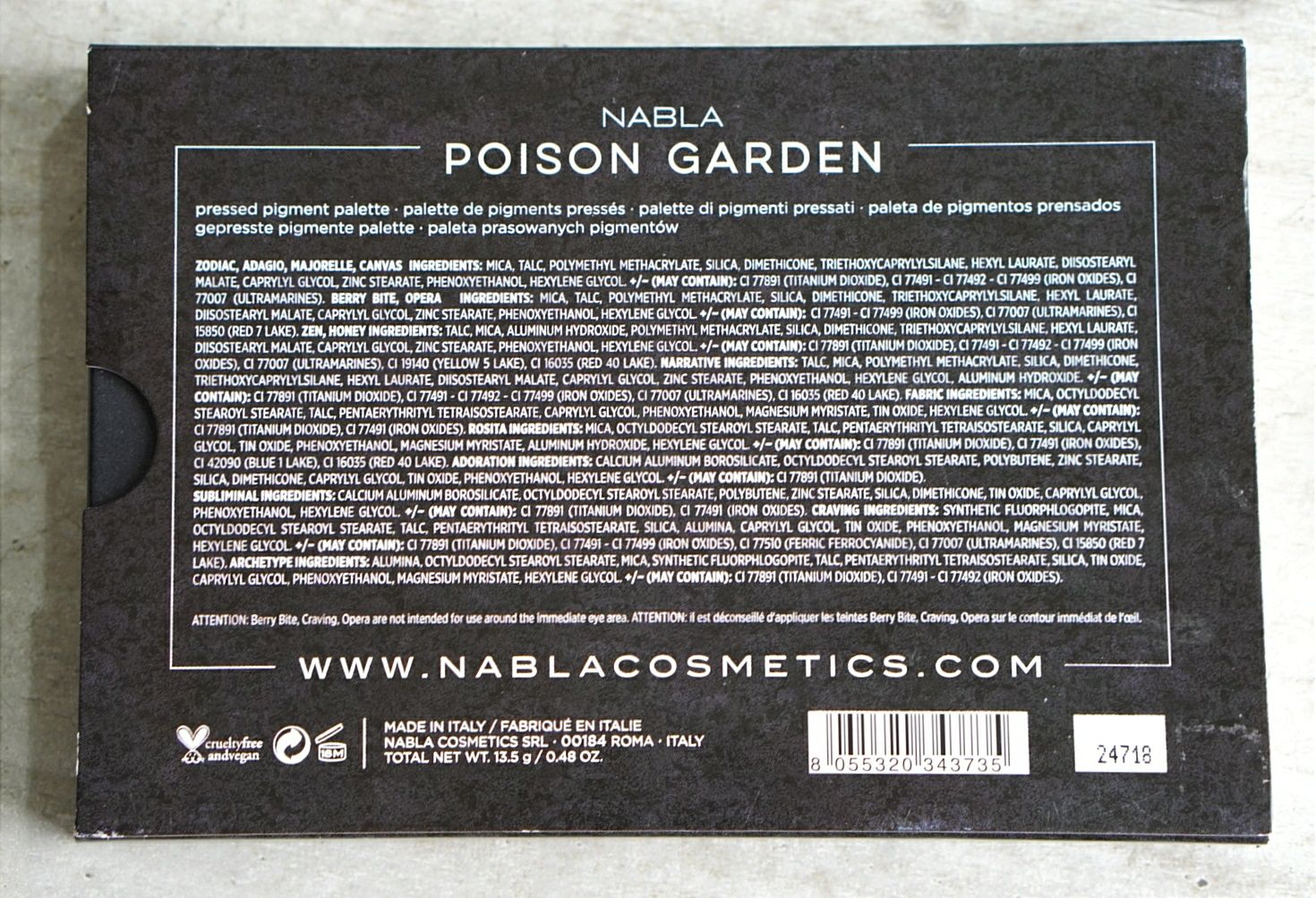 Nabla Poison Garden paleta cieni