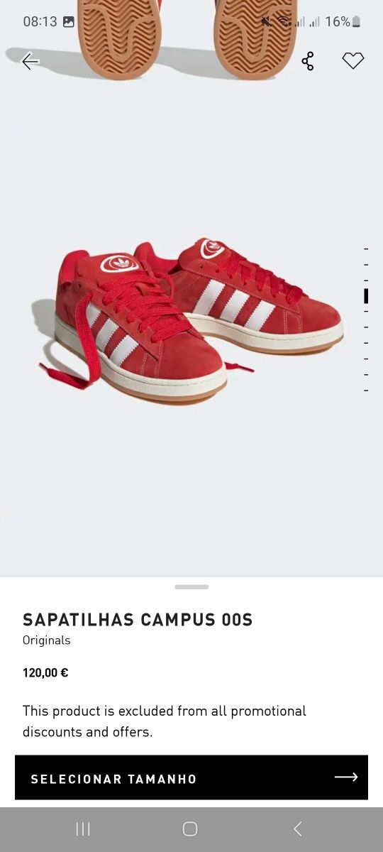 Adidas campus 00 vermelhos