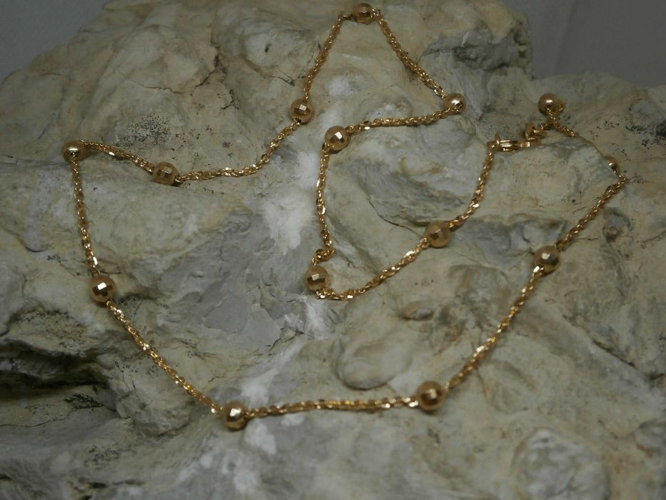 Złoty Łańcuszek z Kulkami 14K-5,47 GR