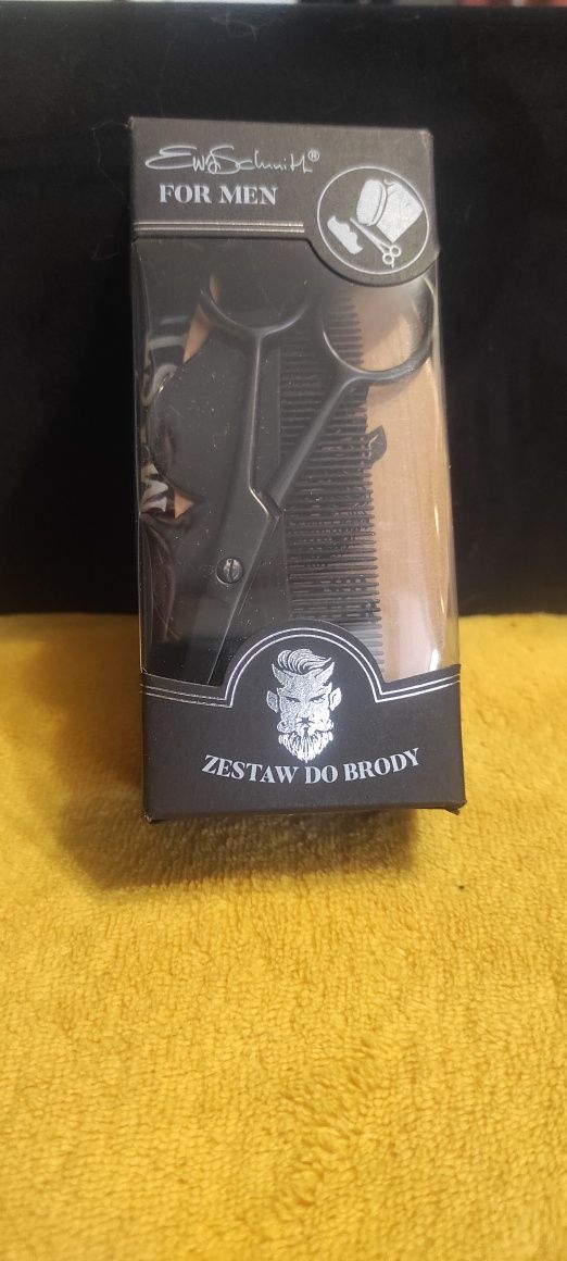 EWA SCHMITT zestaw do strzyżenia brody szczotka grzebień nożyczki wore