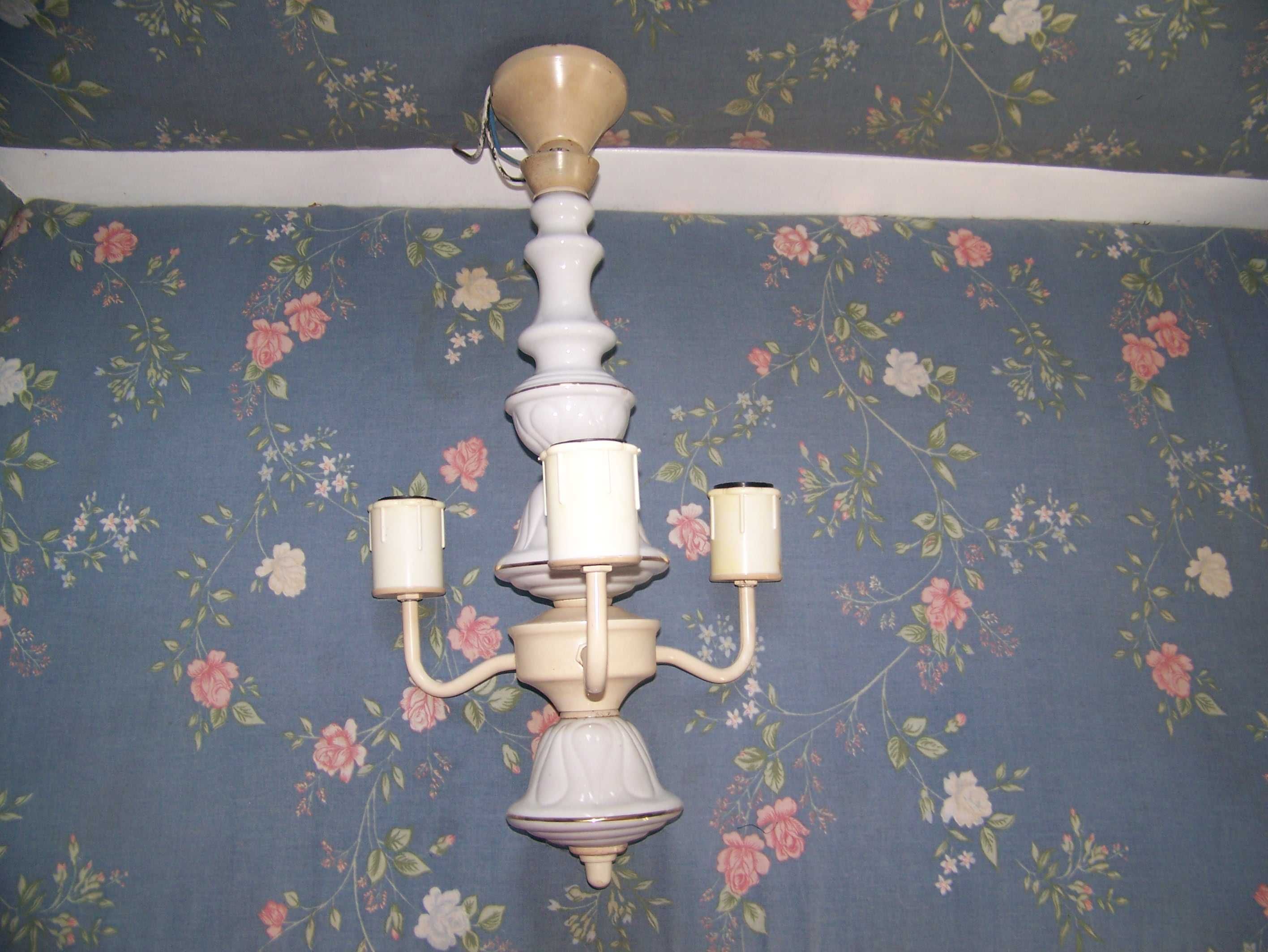 żyrandol lampa porcelanowa Vintage