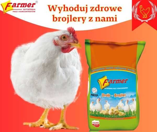 Pasza BROJLER 2 dla brojlerów od 11 dnia kruszona 25kg Farmer