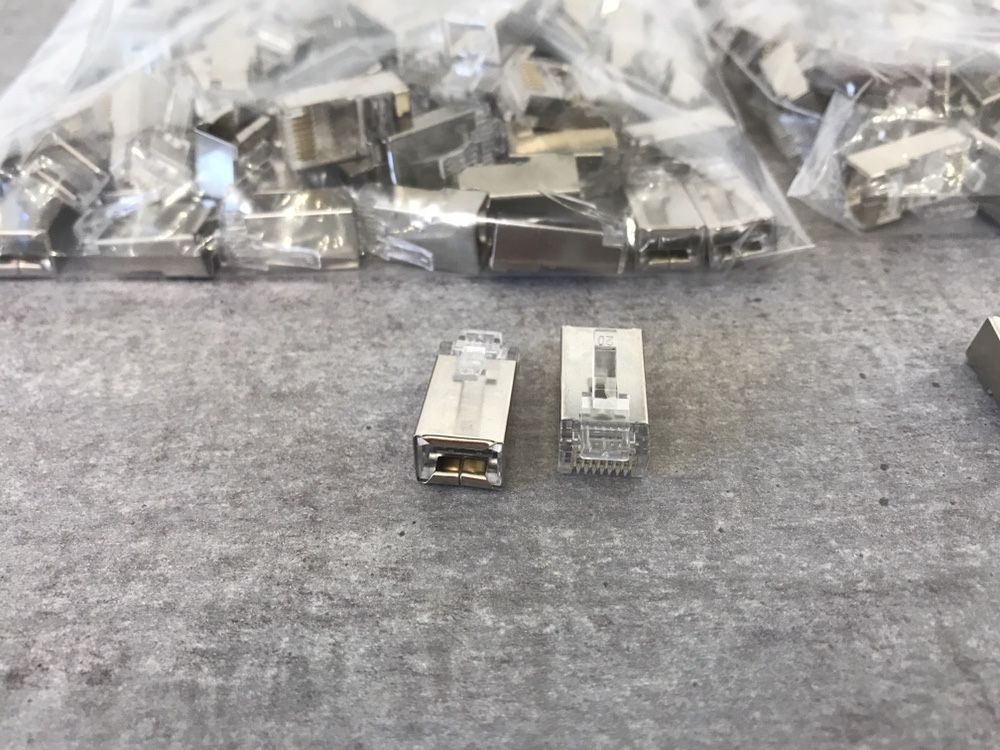 ХИТ 100шт Экранированный сетевой коннектор FTP RJ-45 RJ45 Cat-5 Cat 5E