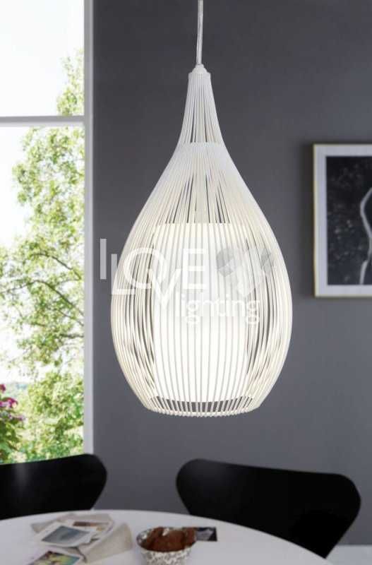 Lampa Biała wisząca metalowa żyrandol Eglo Razoni 92251 sufitowa sufit