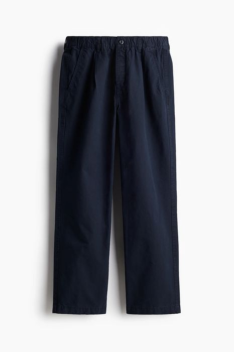 Штаны H&M Relaxed Fit Work Trousers Navy Blue Pants синие широкие y2k