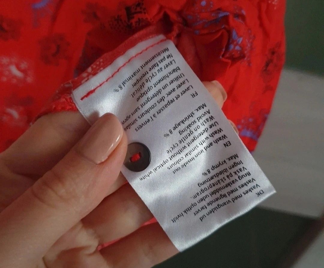 Sukienka czerwona r.M rue de Femme piękna modna z falbankami wiskoza